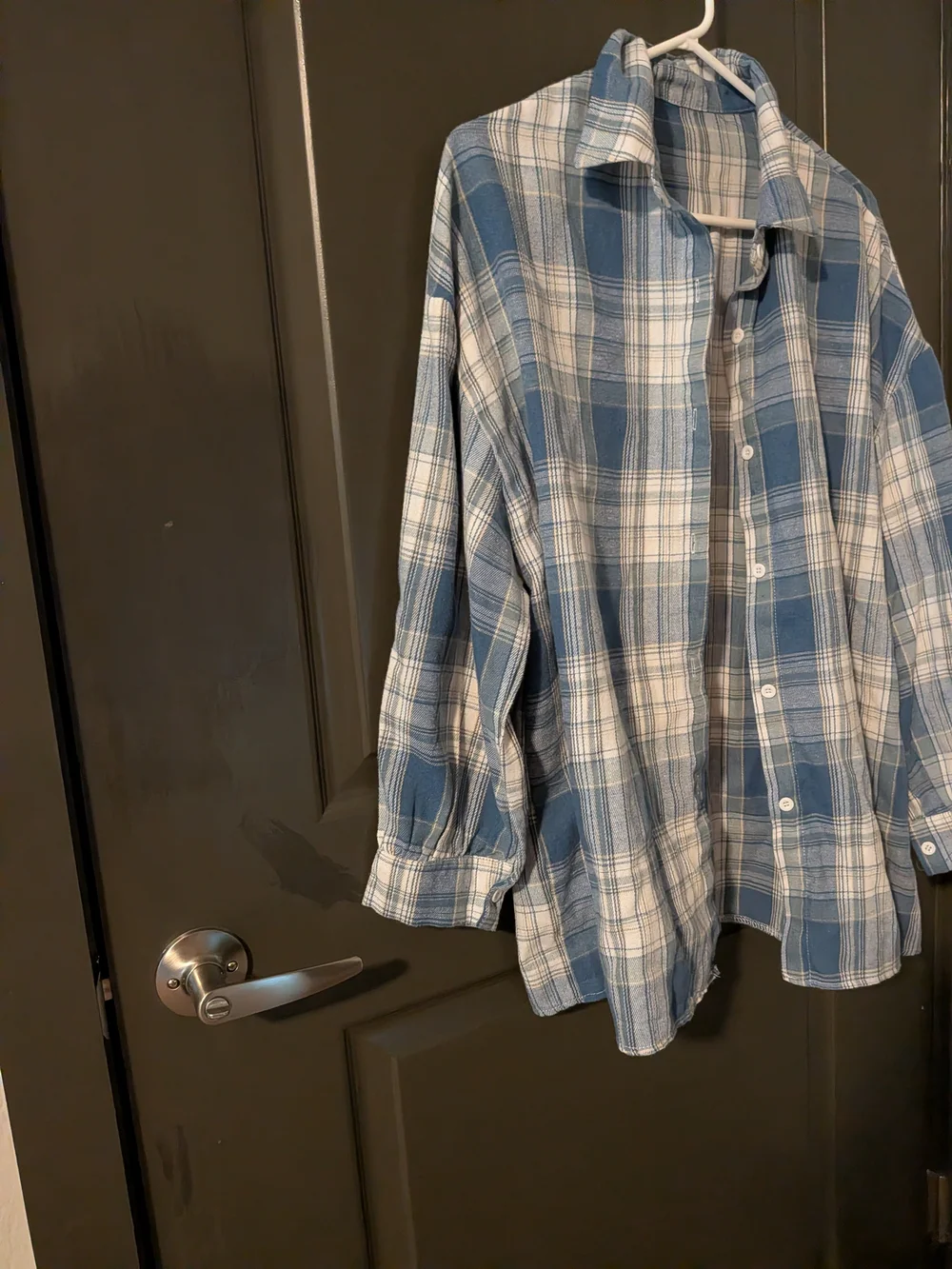 Blue Plaid Button-Up Shirt